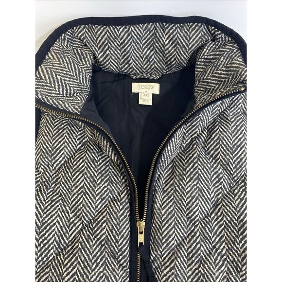 J.CREW Excursion Down Puffer Vest Herringbone Quilted Zip Women’s Size XXS EUC - Picture 4 of 11